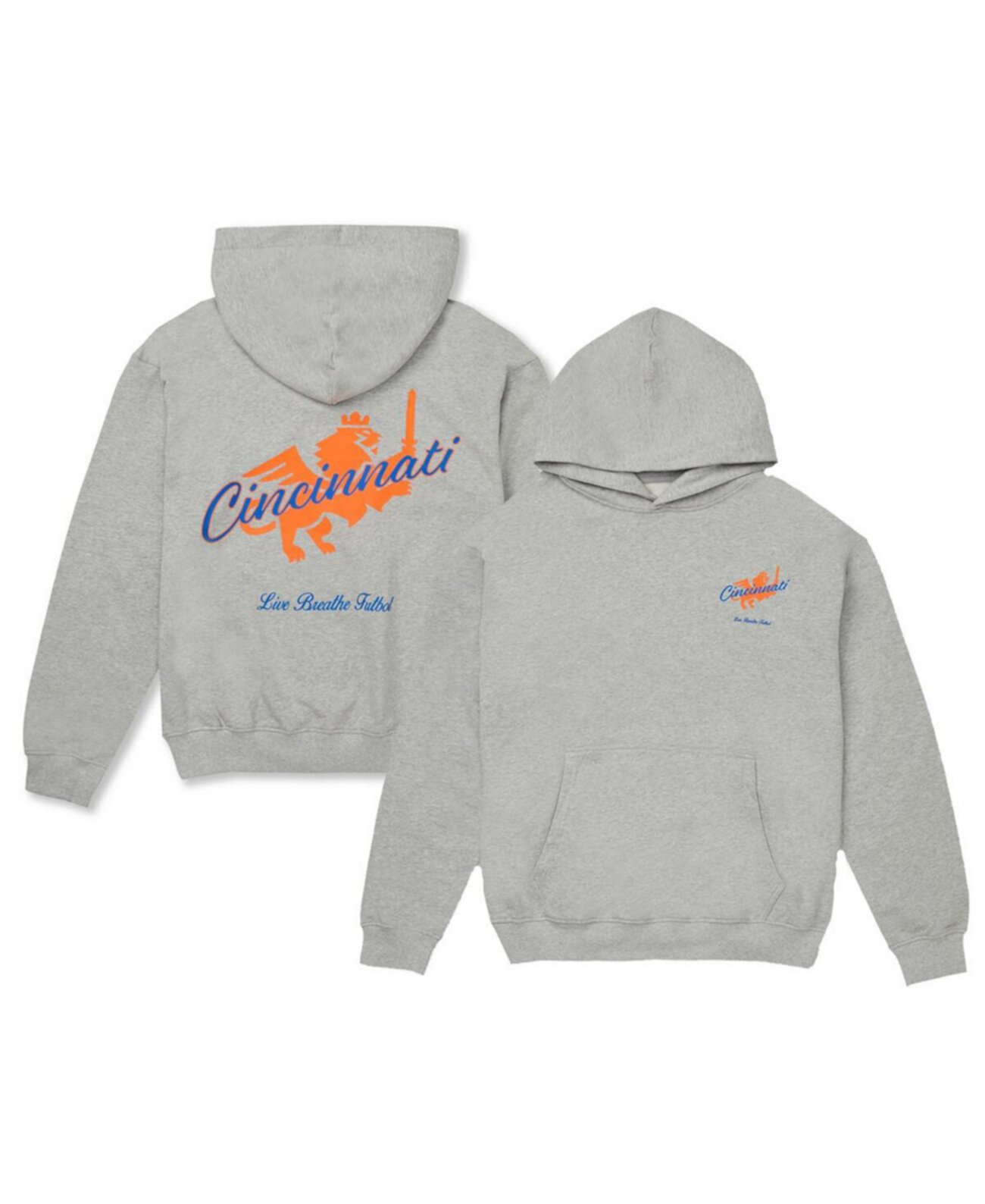 Live Breath Futbol Men's and Women's Gray FC Cincinnati Pullover Hoodie Live Breathe Futbol