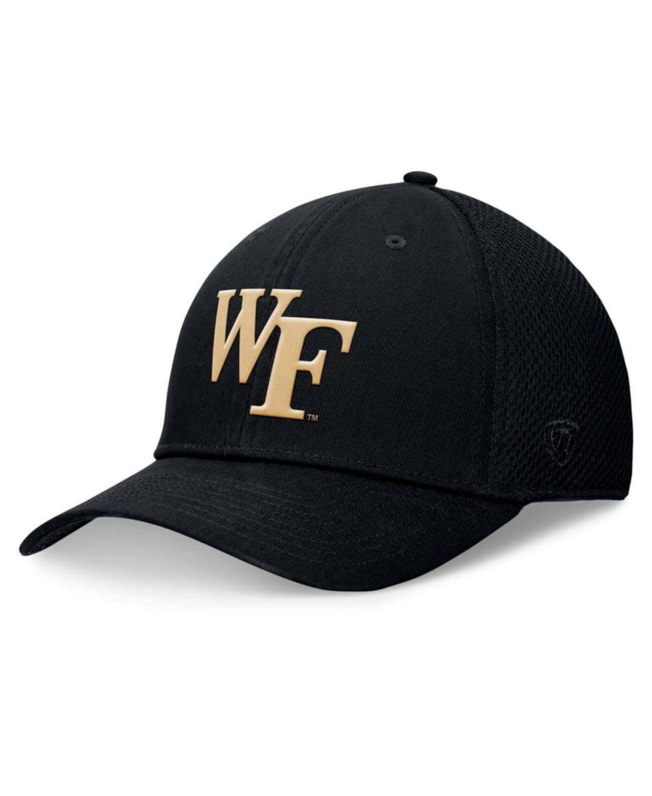 Мужская черная кепка Spacer Flex с логотипом команды Wake Forest Demon Deacons, средней высоты, 100% хлопок Top of the World