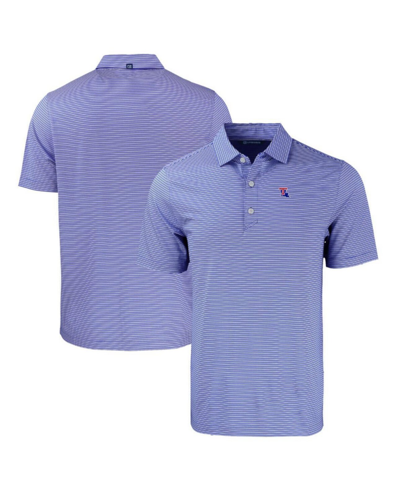 Men's Royal Louisiana Tech Bulldogs Forge Eco Double Stripe Stretch Polo Cutter & Buck