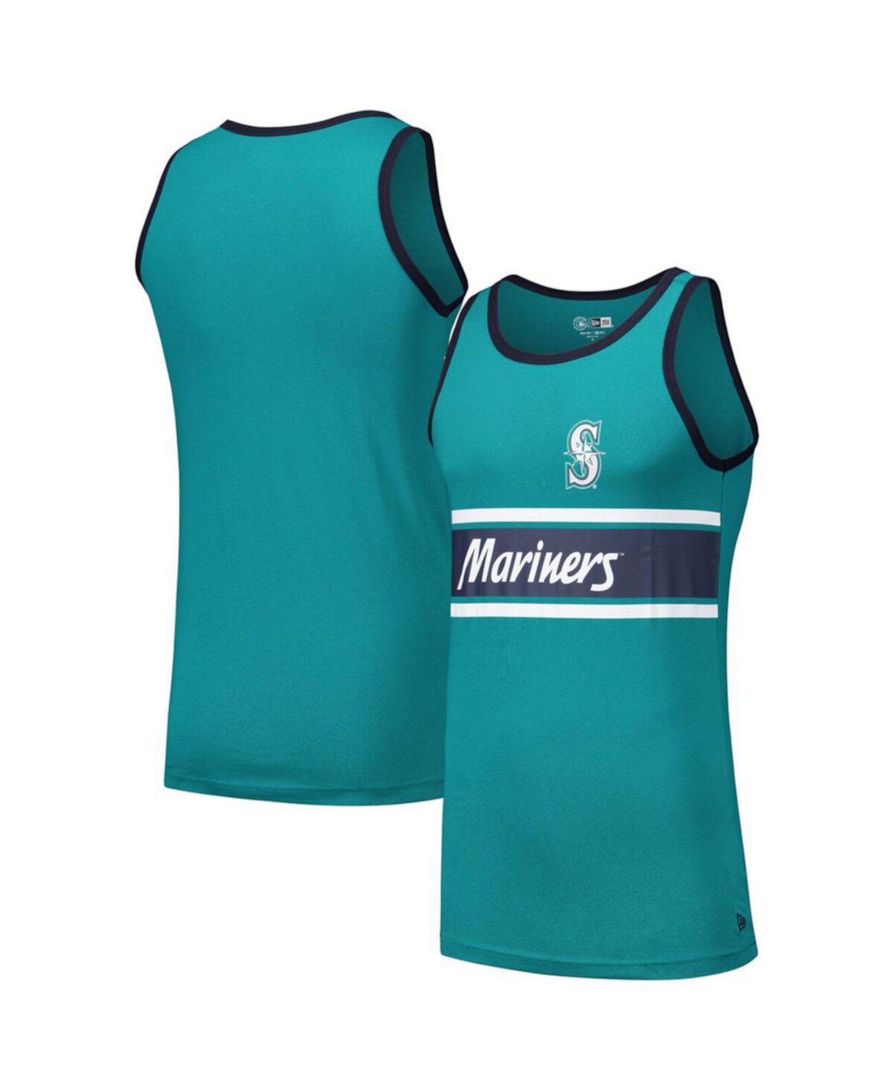 Men's Aqua Seattle Mariners Jersey Ringer Tank Top New Era