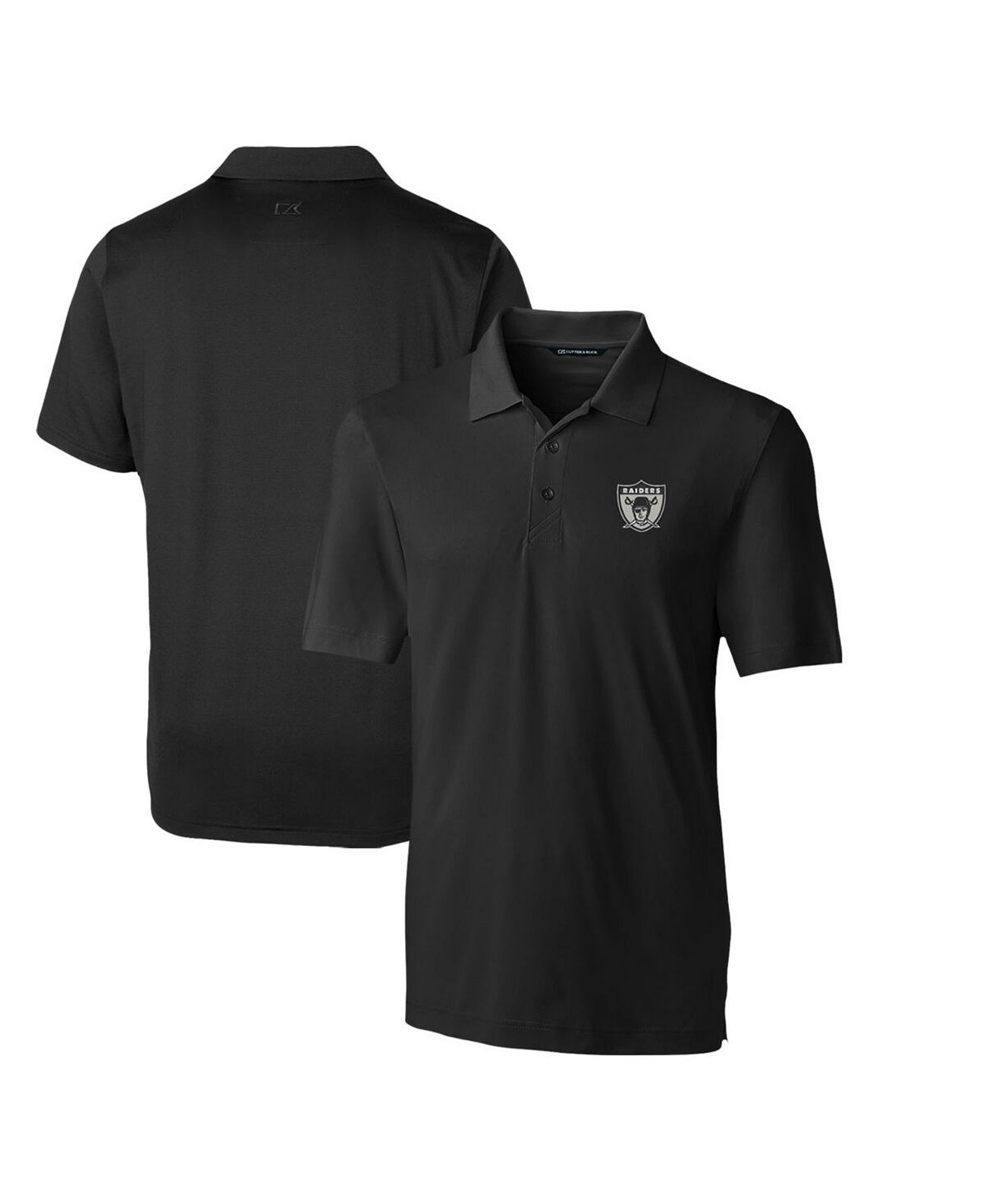 Men's Black Las Vegas Raiders Throwback Logo Forge Stretch Polo Cutter & Buck