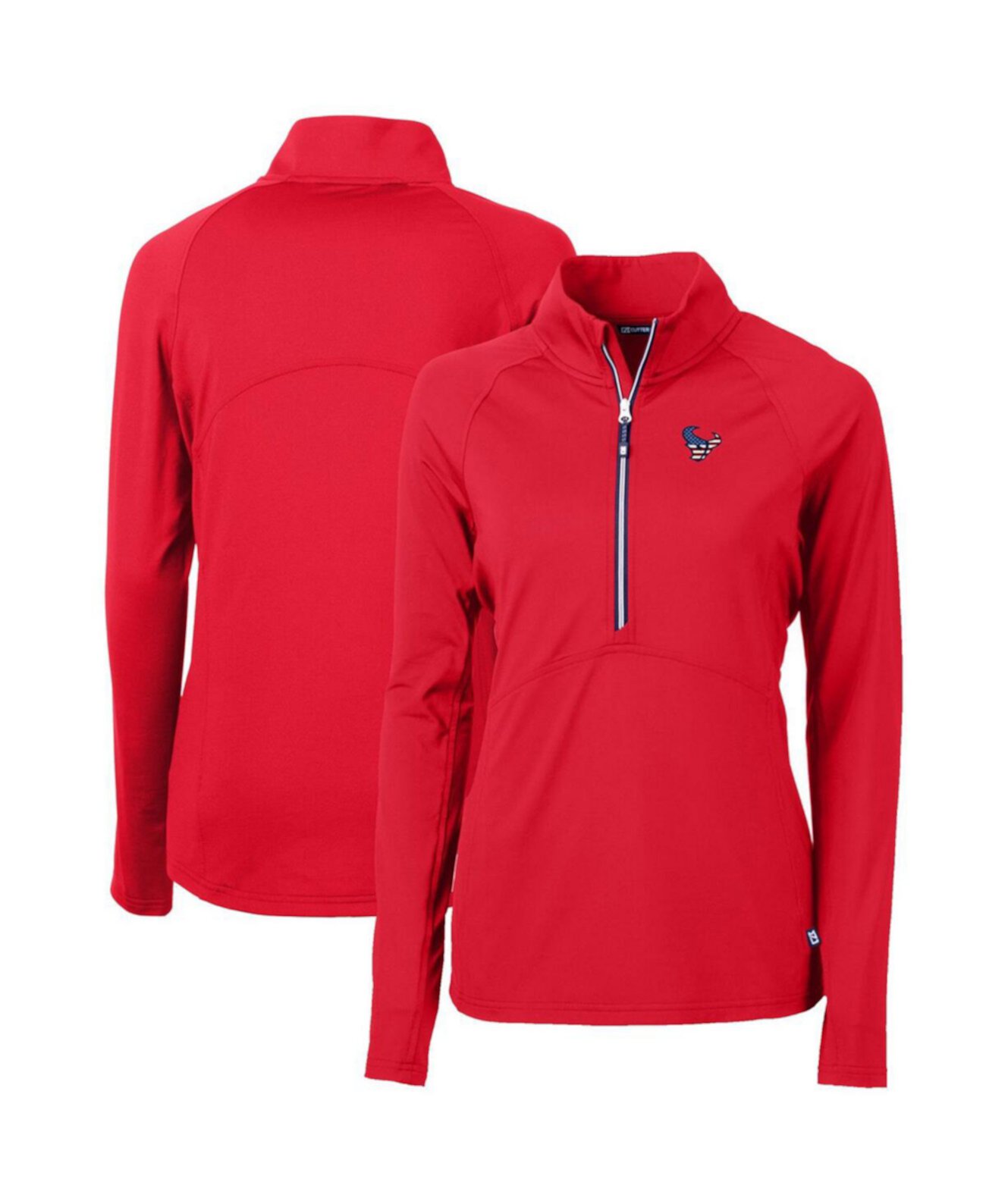 Women's Red Houston Texans Adapt Eco Knit Stretch Half-Zip Pullover Top Cutter & Buck