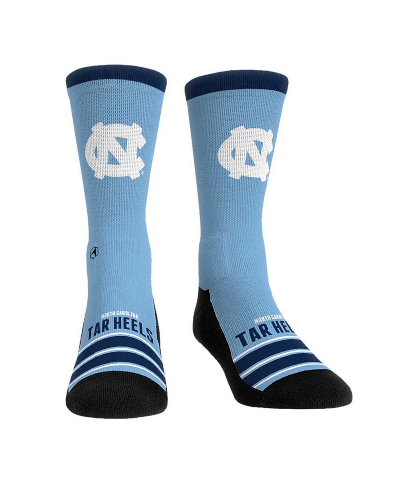 Чулки Rock Em' Gametime Stripe Crew для мужчин и женщин North Carolina Tar Heels с влаговыводящей технологией Rock 'Em