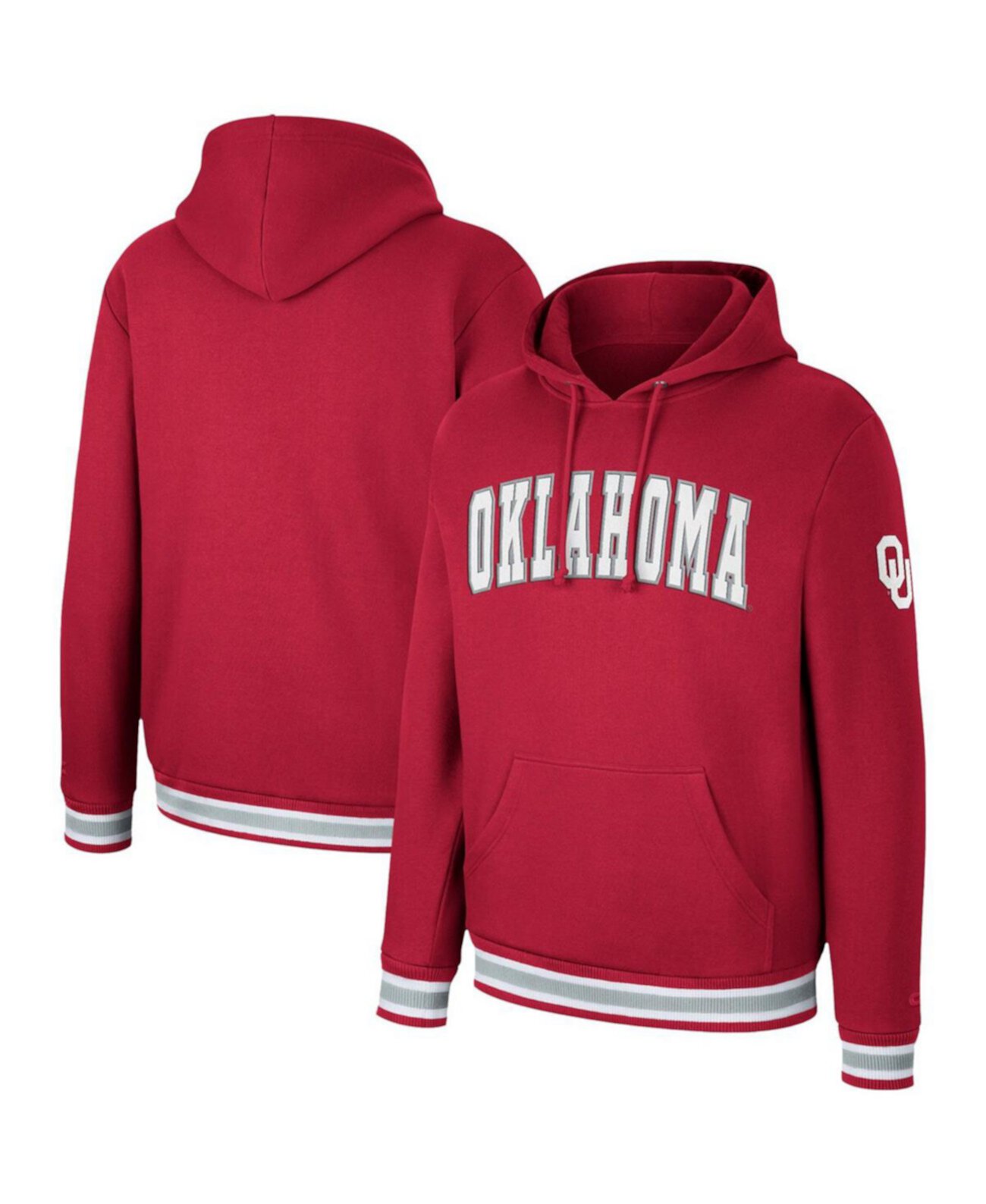 Мужское худи Crimson Oklahoma Sooners Varsity Arch с флисовой подкладкой и карманом-кенгуру Colosseum