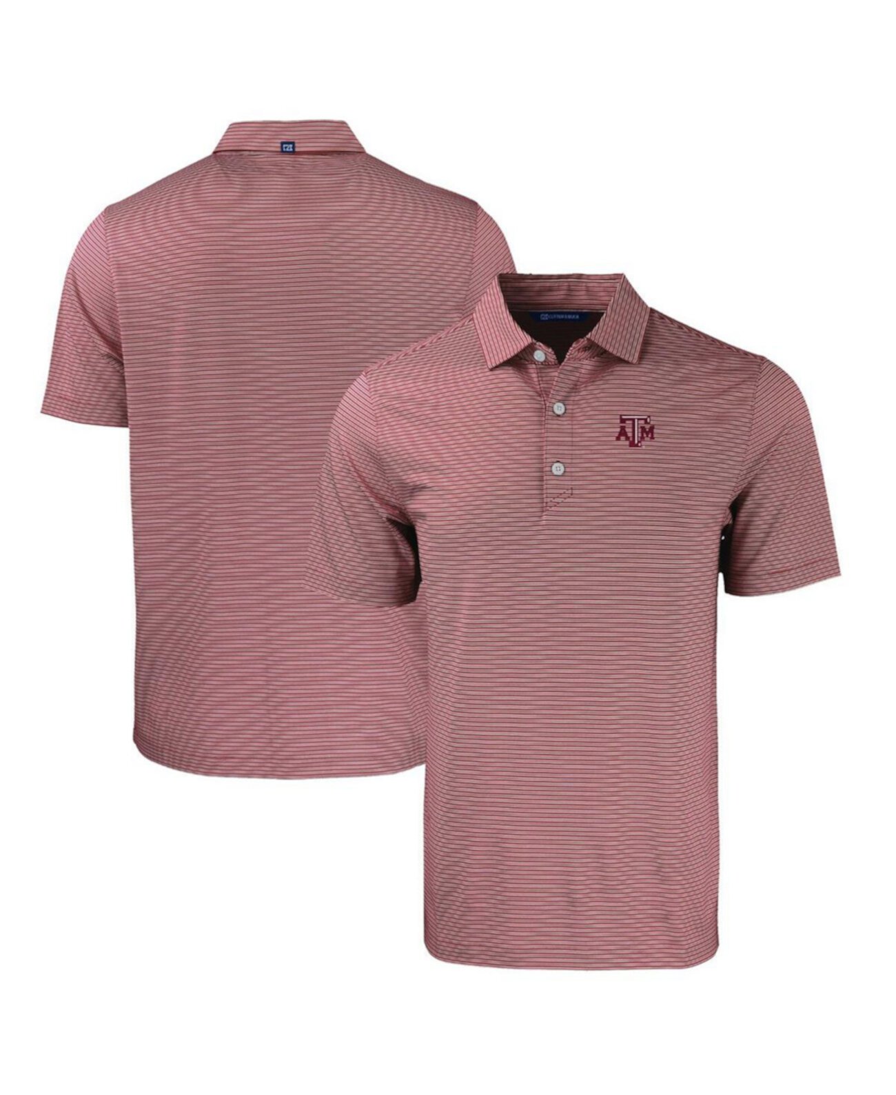 Men's Maroon Texas A M Aggies Forge Eco Double Stripe Stretch Polo Cutter & Buck