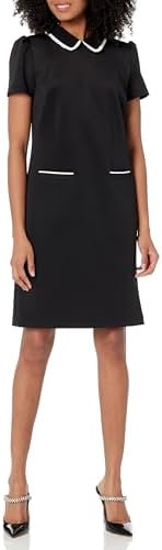 KARL LAGERFELD Women's Ruffle Collar Short Sleeve Dress Karl Lagerfeld