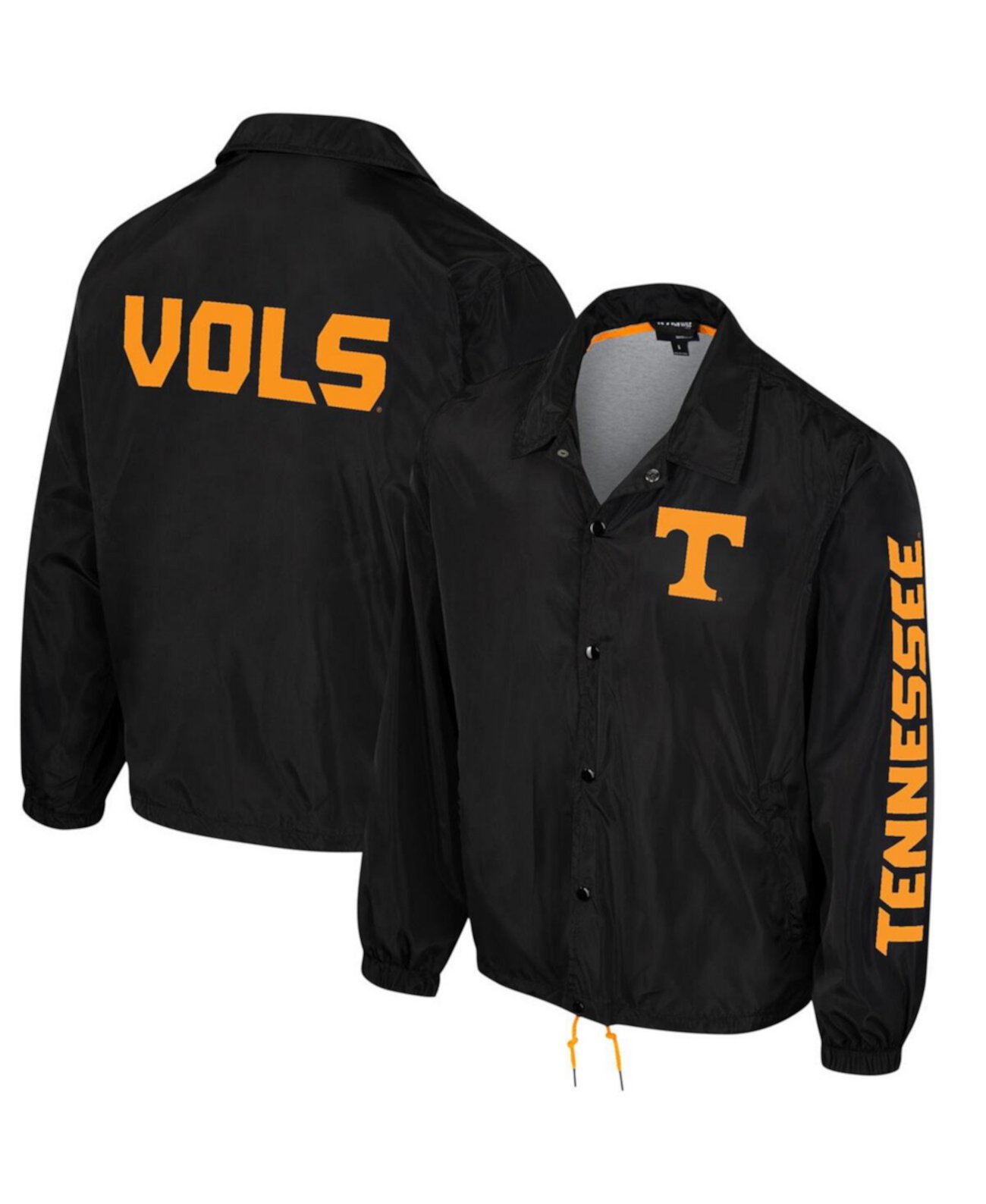 Men's and Women's Black Tennessee Volunteers Coaches Full-Snap Jacket The Wild Collective