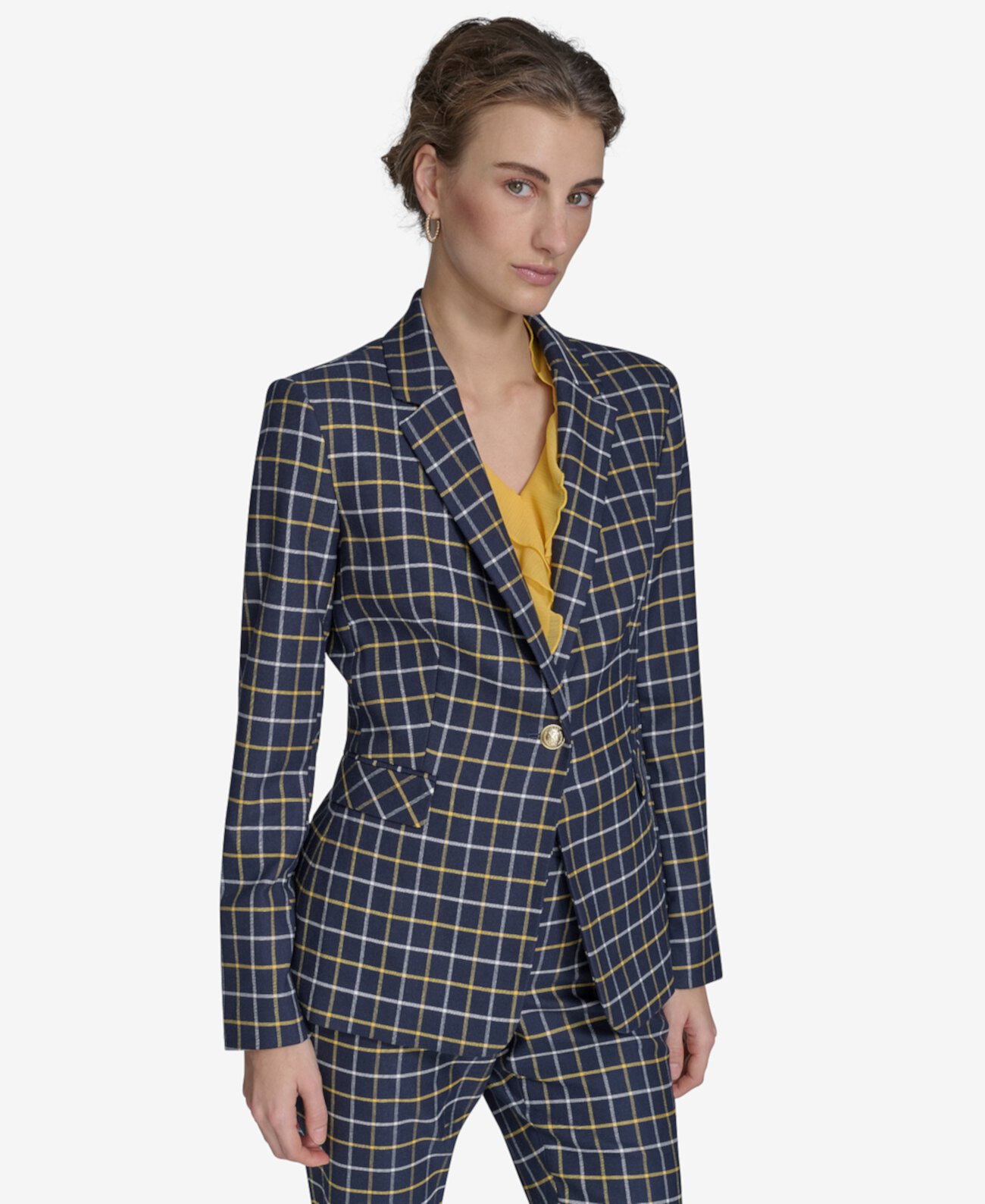 Women's Plaid-Print Slim-Fit Single-Button Blazer Tommy Hilfiger