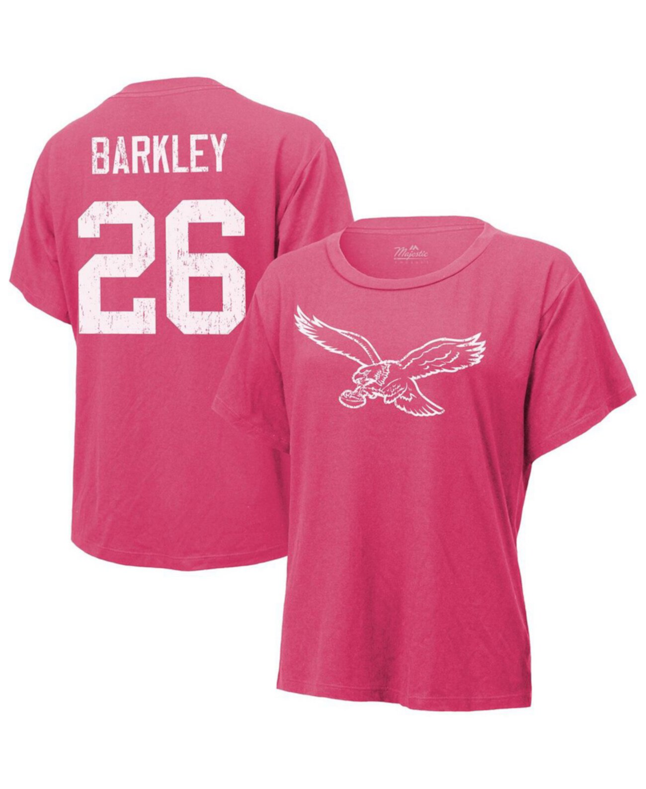 Women's Saquon Barkley Pink Philadelphia Eagles Name Number T-Shirt Majestic