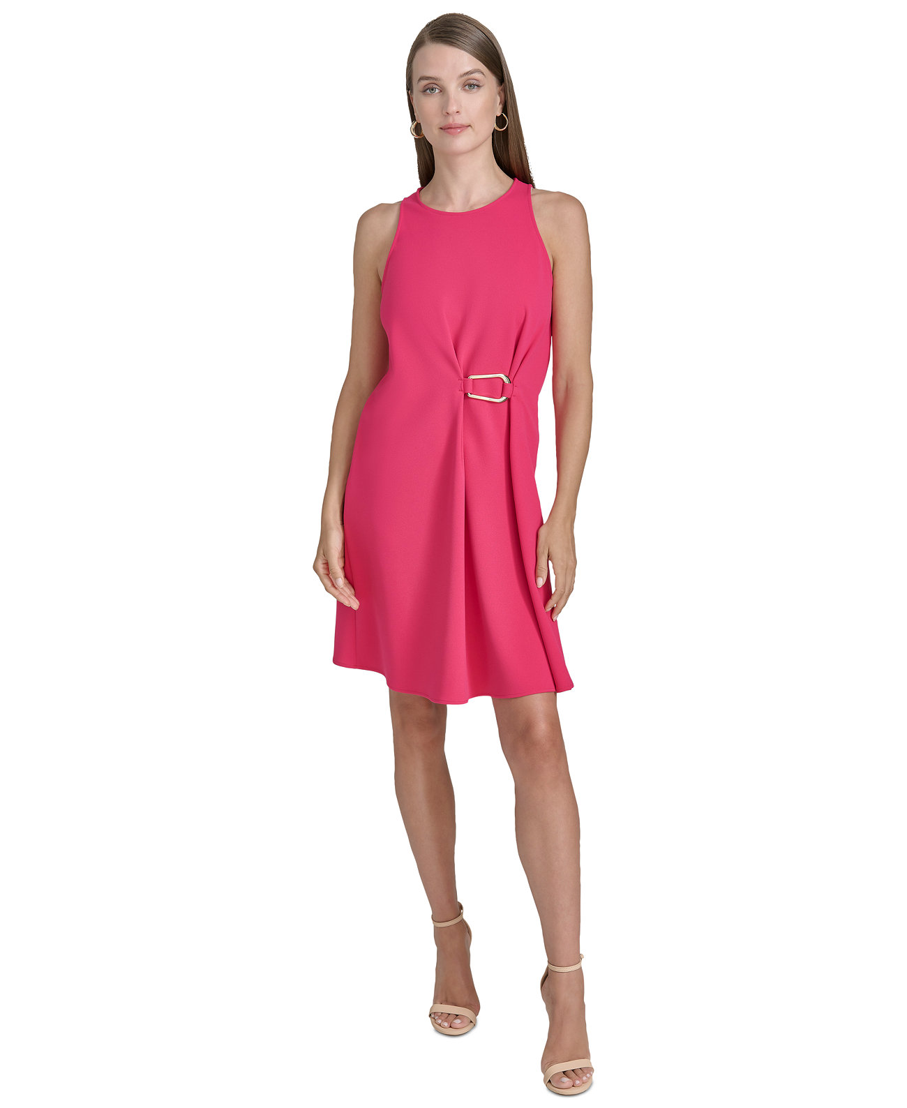 Women's Ring-Trim Shift Dress Halston