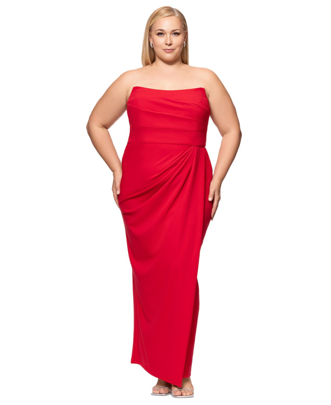 Plus Size Sleeveless Scoop-Neck Sheath Gown Betsy & Adam