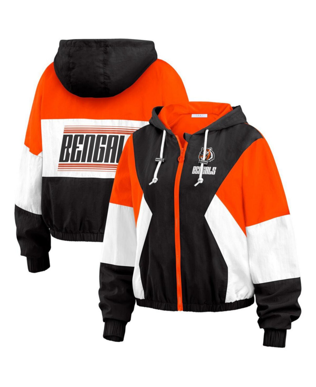 Легкая ветровка Cincinnati Bengals Color Block с полной застежкой на молнии и сетчатой подкладкой WEAR by Erin Andrews