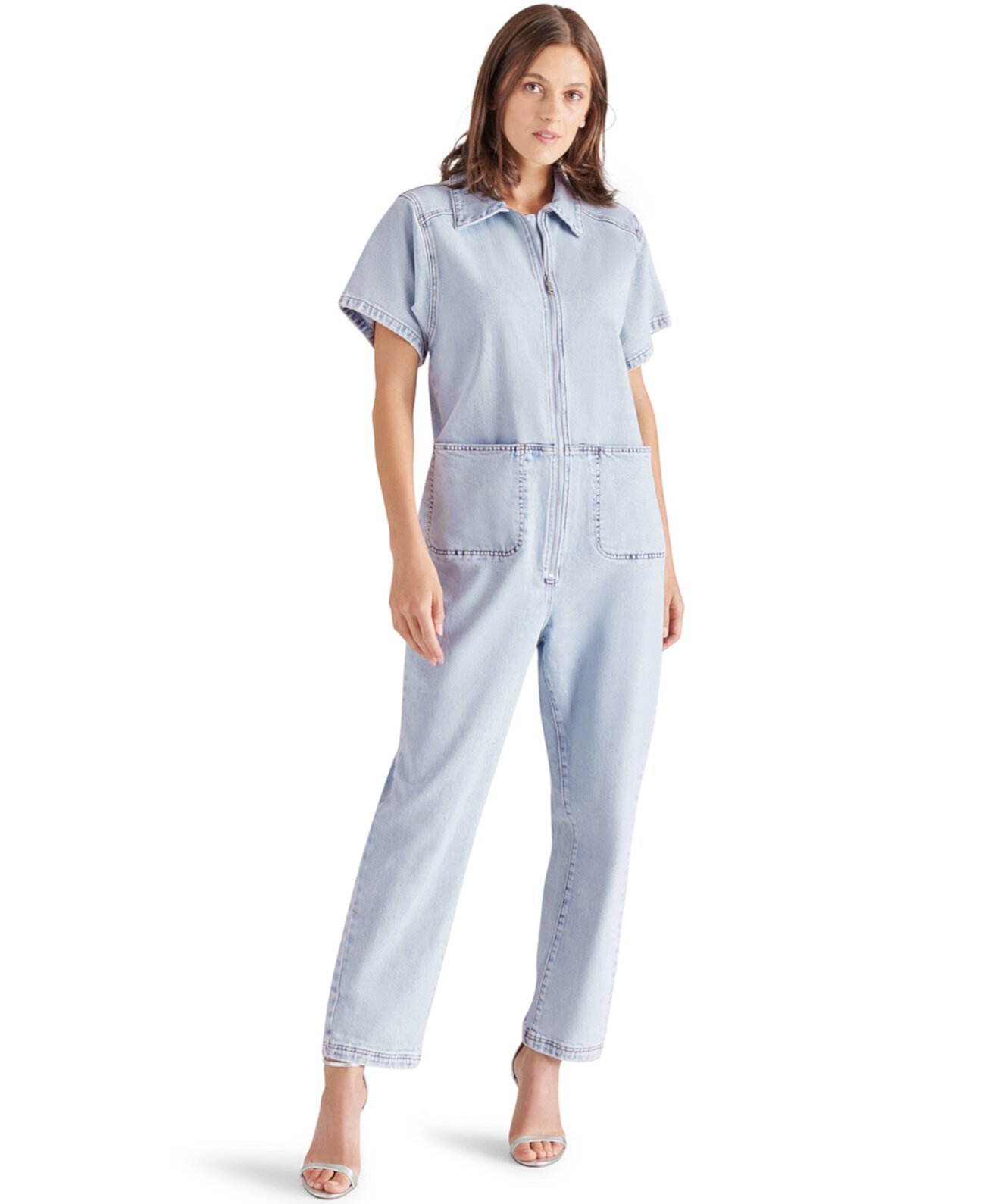 Women's Eira Zip-Front Short-Sleeve Jumpsuit Steve Madden