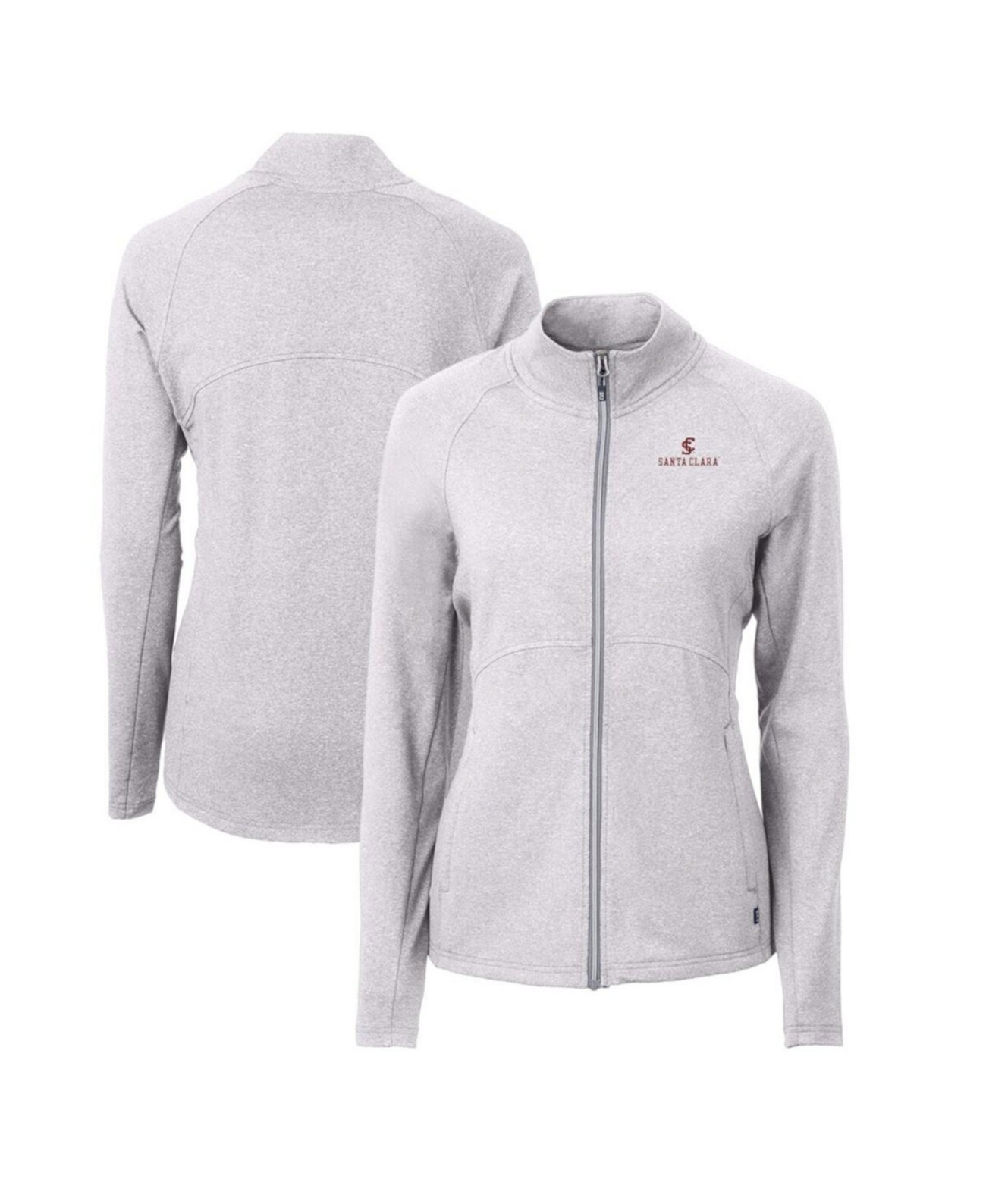 Women's Heather Gray Santa Clara Broncos Adapt Eco Knit Heather Full-Zip Jacket Cutter & Buck