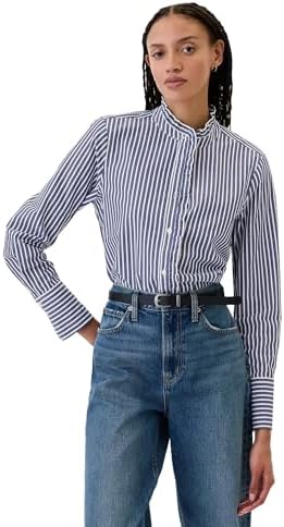 GAP Women's Long Sleeve Ruffled Button Down Gap