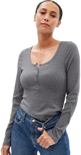 GAP Women's Ribbed Henley Gap