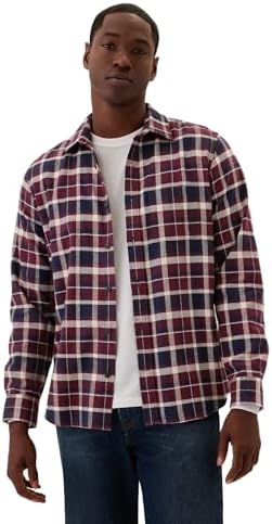 GAP Men's Long Sleeve Flannel Button-Down Shirt Gap