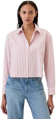 GAP Women's Cropped Poplin Button Down Gap