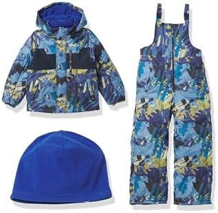 LONDON FOG boys 3-piece Snowsuit Insulated Winter Jacket Snow Pants Skibib and Beanie London Fog