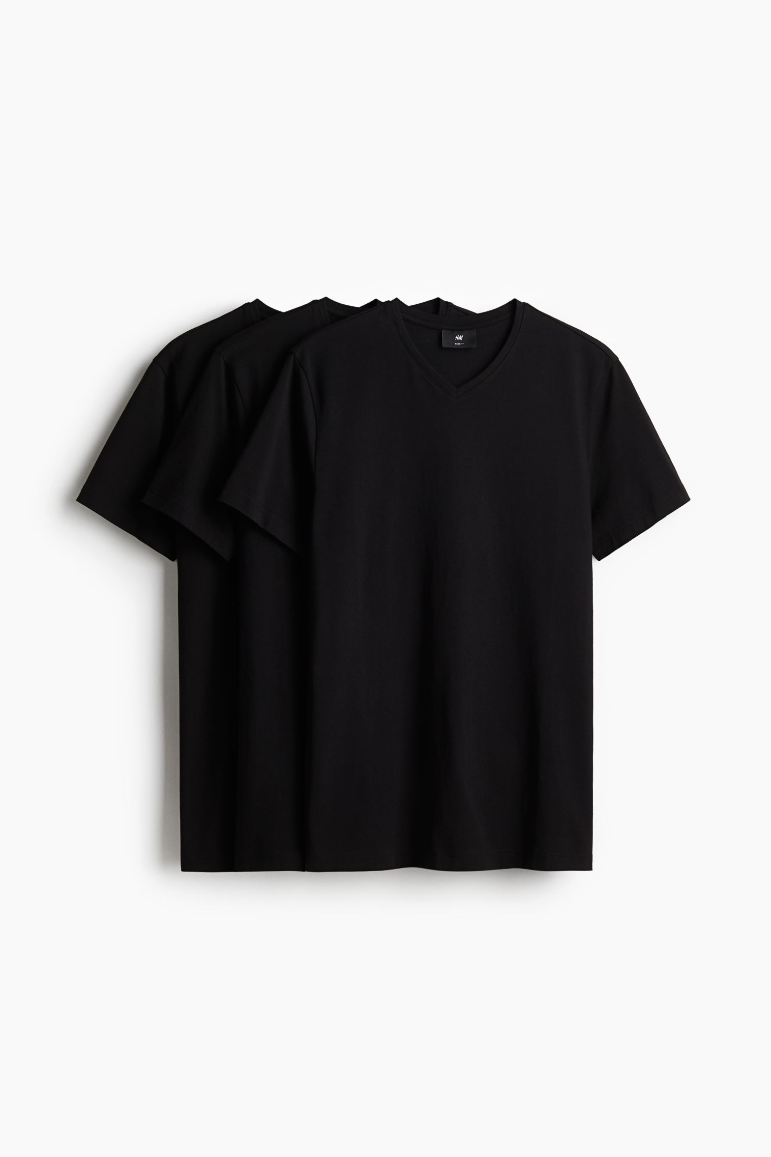 3-pack Slim-Fit V-Neck T-Shirts H&M