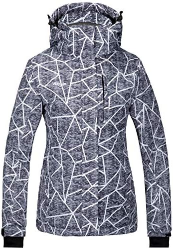 Wantdo Women's Waterproof Ski Jacket Windproof Print Fully Taped Seams Snow Coat Warm Winter Windbreaker Wantdo