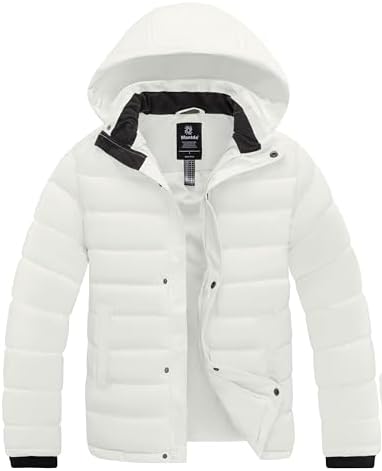 wantdo Men's Quilted Puffer Jacket Hooded Waterproof winter jacket Warm Puffer Coat Outwear Wantdo