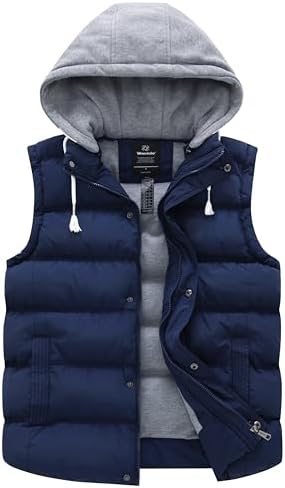 wantdo Women's Quilted Puffer Vest Thicken Warm Winter Coat with Removable Hood Wantdo