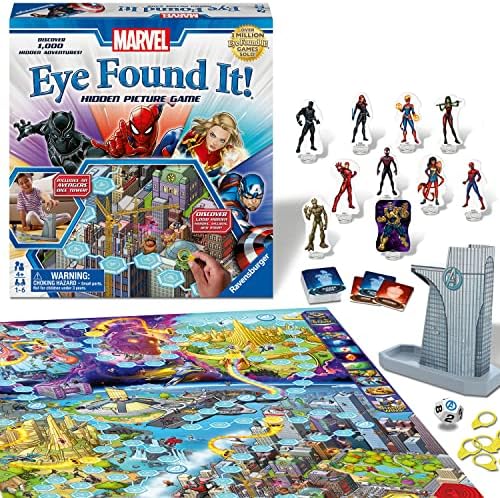 Настольная игра Eye Found It! от Marvel - увлекательная игра-головоломка для детей и взрослых, развивающая память и наблюдательность, идеальный подарок для фанатов Marvel Ravensburger