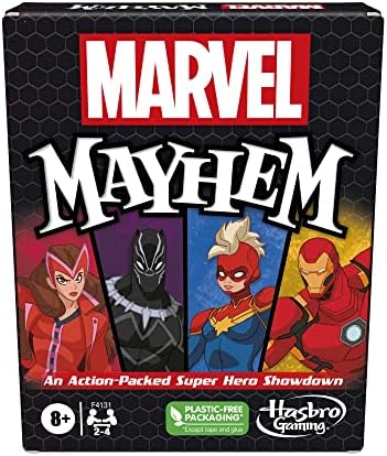 Hasbro Gaming Marvel Mayhem-Card Game, Featuring Super Heroes, Fun Game for Marvel Fans Ages 8+, Fast-Paced, Easy-to-Learn for 2-4 Players Hasbro Gaming