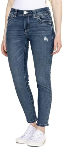 Democracy Women's Ab Solution Straight Leg Jean, Mid Blue Vintage Tech, 8 Democracy