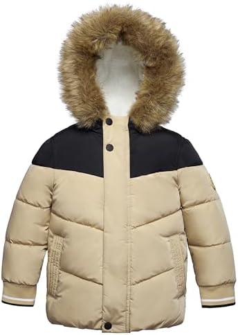 Rokka&Rolla Toddler Boys' Water-Resistant Sherpa Fleece Lined Puffer Jacket Winter Parka Coat Rokka&Rolla