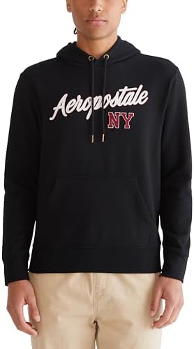 AEROPOSTALE Men's Aero Logo Popover Hoodie-Script Aeropostale