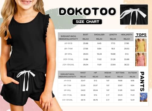 Комплект для девочек от Dokotoo: стильная футболка и шорты с рюшами, эластичным поясом и карманами, размер 4-5, красный Dokotoo