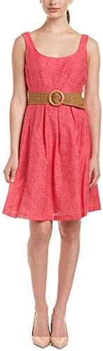 Nine West Women's Sleeveless Belted Fit and Flare Dress with Pleats Nine West