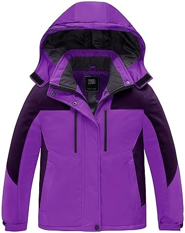 ZSHOW Girls' Ski Jacket Waterproof Fleece Raincoat Windproof Warm Winter Coat with Detachable Hood Zshow