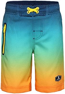 Rokka&Rolla Boys' 4-Way Stretch Swim Trunks Board Shorts Bathing Suit Swimwear with Mesh Lining, UPF 50+ Rokka&Rolla