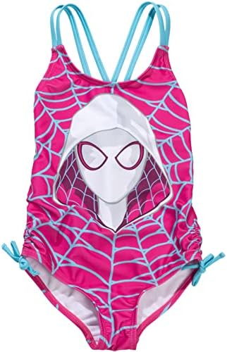 Marvel Girls UPF 50+ One Piece Bathing Suit Toddler to Little Kid Sizes (2T - 7-8) Marvel