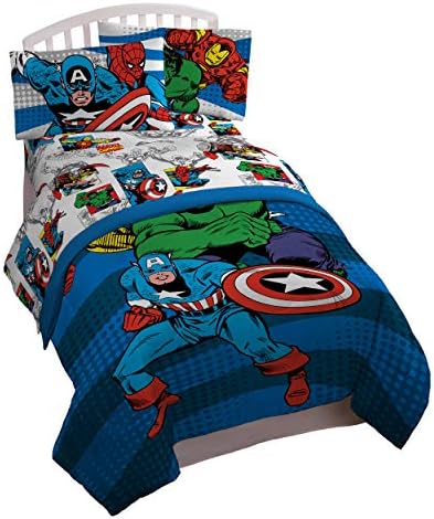 Jay Franco Avengers Comics Good Guys 5 Piece Full Bed Set (Offical Marvel Product) Jay Franco