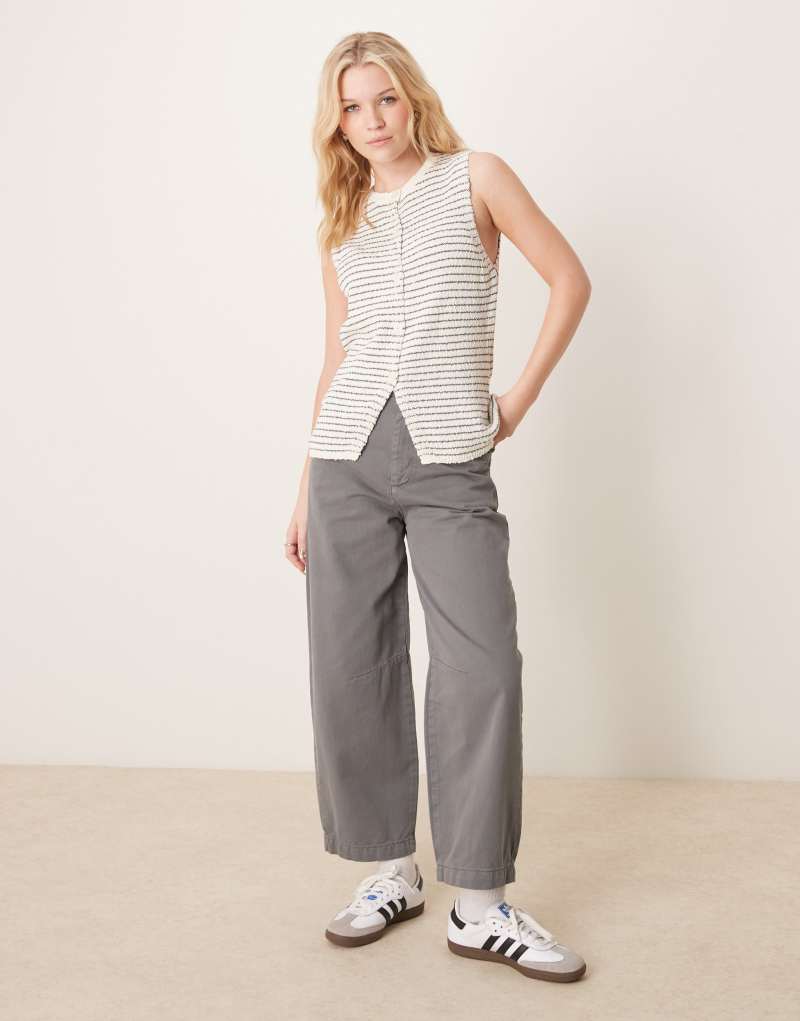 ASOS DESIGN arch leg pants in gray Asos Design