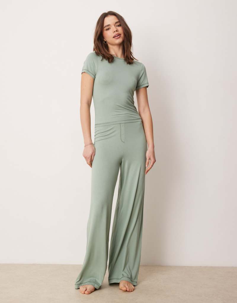 ASOS DESIGN mix & match super soft pajama pants in green Asos Design