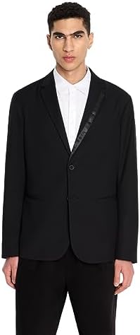 Armani Exchange Men's Blazer with Satin Tape Detailing A｜X Armani Exchange