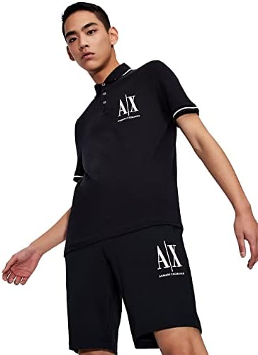 Armani Exchange Men's Embroidered Icon Logo Polo Shirt A｜X Armani Exchange