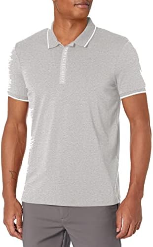 Armani Exchange Men's Logo Zip Jersey Polo A｜X Armani Exchange