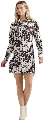 Wrangler Women's Cow Print Western Shirt Dress - 112356666 Wrangler