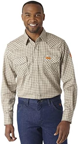 Wrangler Men's Riggs Workwear Flame Resistant Western Long Sleeve Two Pocket Snap Shirt Wrangler