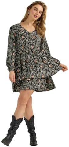 Wrangler Women's Retro® Vintage Tiered Long Sleeve Dress 112361196 Wrangler