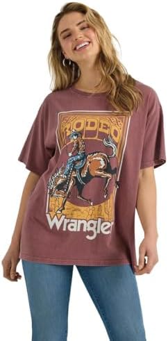 Wrangler Womens Wild Ginger Retro Oversized Short Sleeve Shirt Wrangler