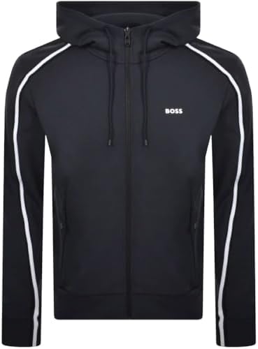 BOSS Men's Saggy 1 Blue Full Zip Hoodie Sweatshirt Boss