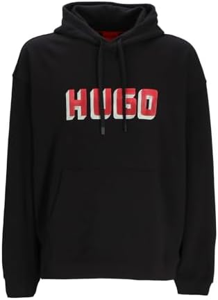 BOSS Men's Diqerio Black Hooded Sweatshirt Boss