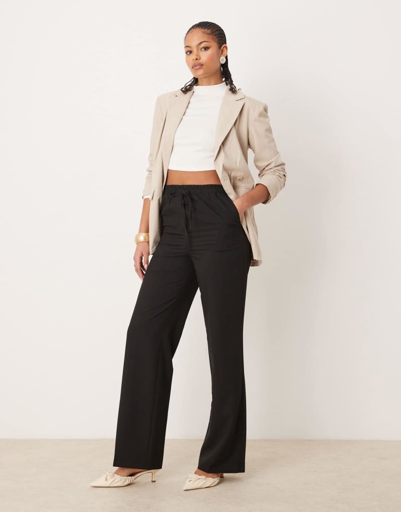 ASOS DESIGN Tall tailored pull on pants in black Asos Design